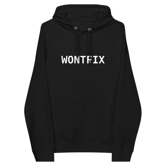 WONTFIX premium hoodie front flat 2 front