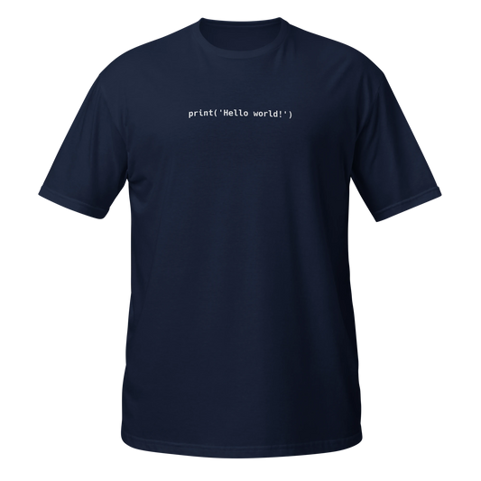 Python Hello World T-shirt front ghost front